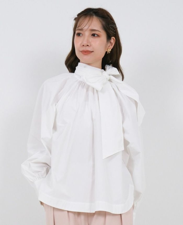ボウタイブラウス（無地）