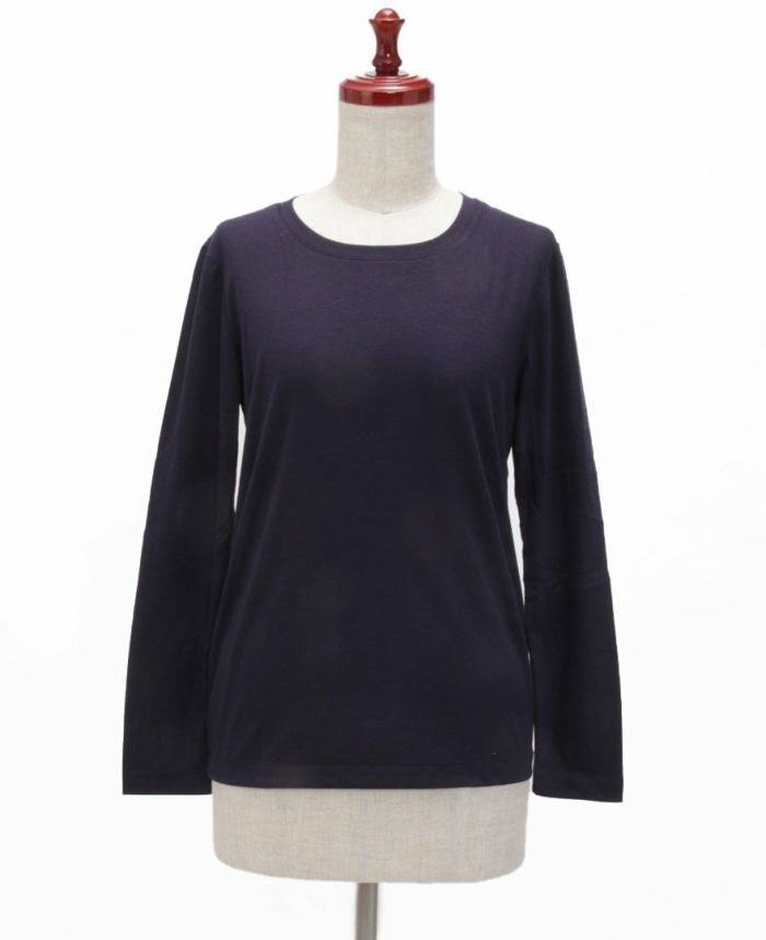 PAS DE LION(パドゥリオン)　長袖Uネックカットソー　ネイビー