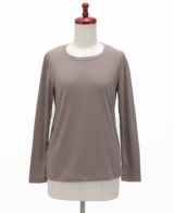 PAS DE LION(パドゥリオン)　長袖Uネックカ　グレージュットソー