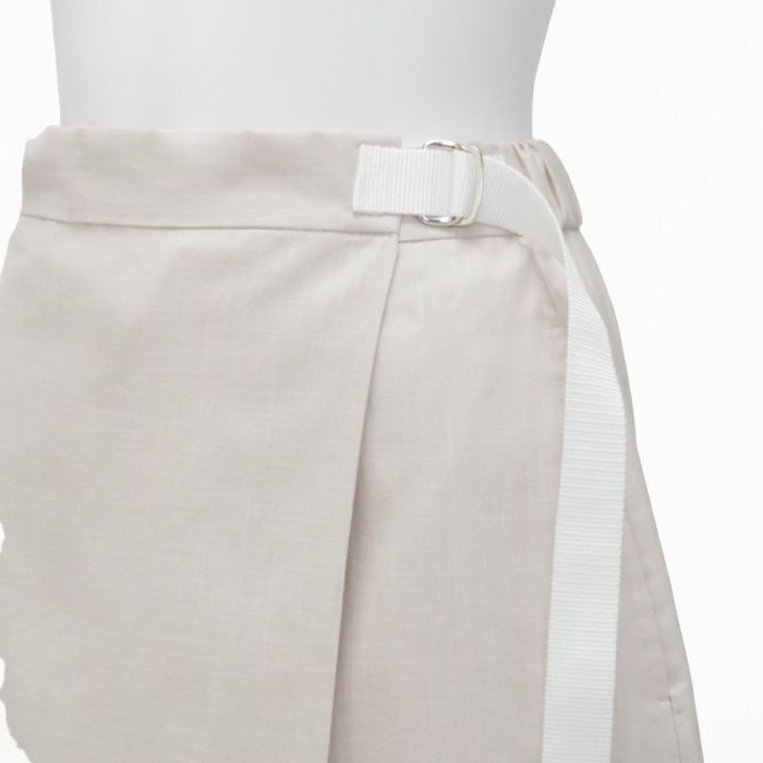 綿麻ラップスカート　ウエストサイズ調整可能