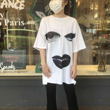 WEB価格 50%OFF】NACO PARIS（ナコパリ） 袖フリルビッグTシャツ JS2 