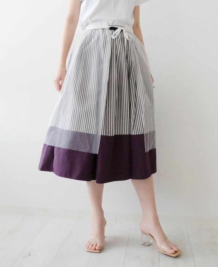 山の手チュールエプロンスカート　Ｌは神戸・山の手だんだんエシカルスカートとも好相性