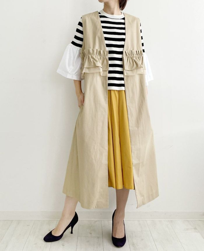 プルオーバー トレンチ風 トップス トラッド☆２色 50％OFF】ラッパ袖プルオーバー | CLOCHE ONLINE SHOP
