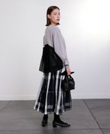 神戸・山の手モノトーンチェックスカート ネイビー / TRECODE公式通販