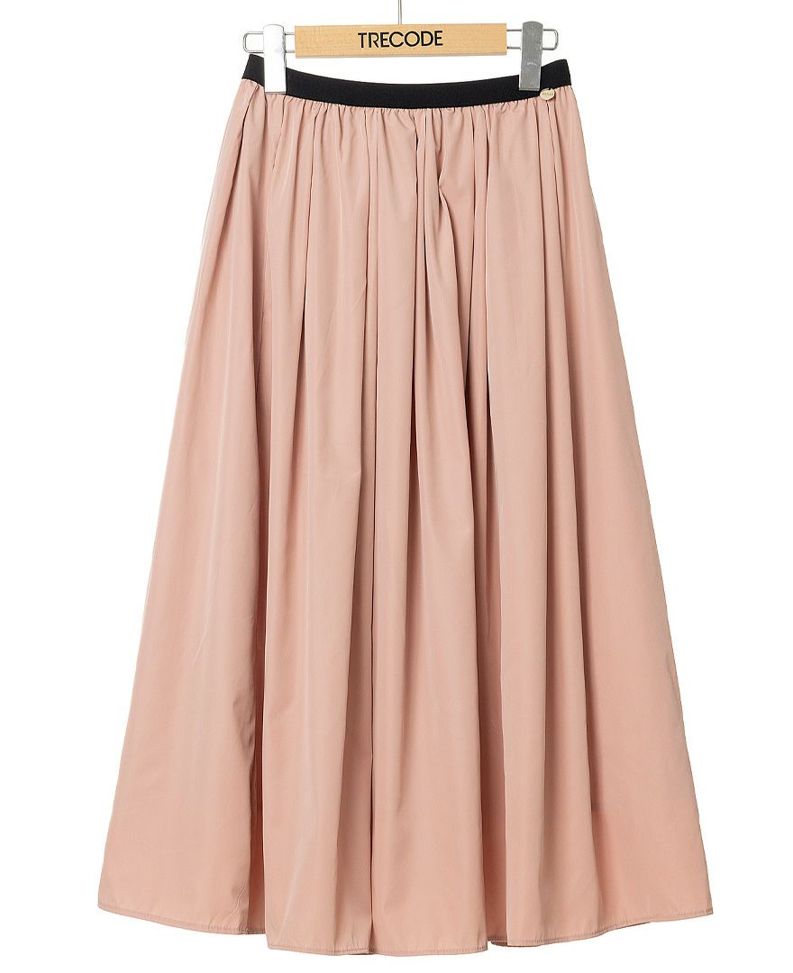 トレコード(TRECODE)黒ゴムフレアスカートピンクカラー