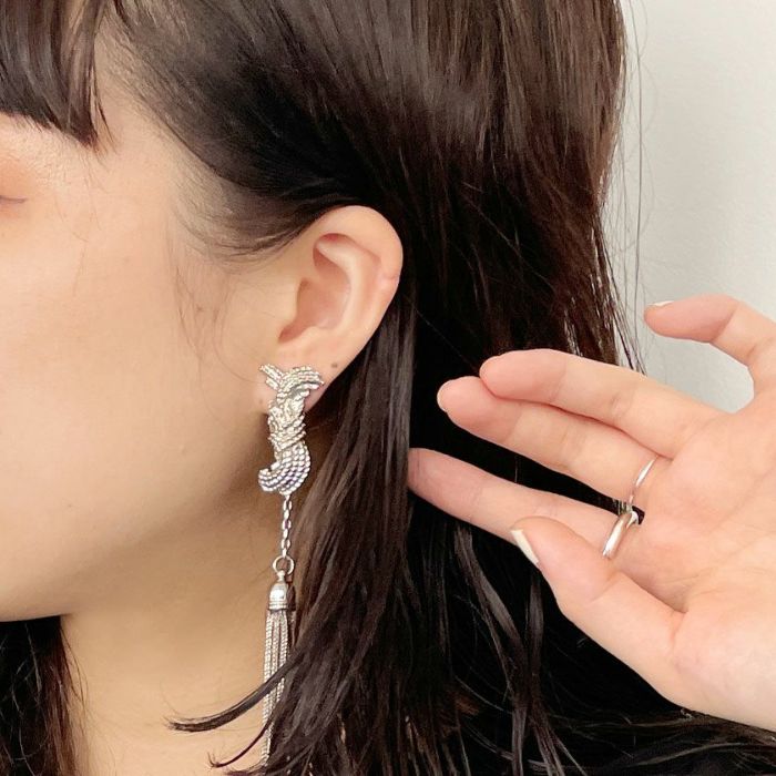 TOGA PULLA/metal fringe earrings
