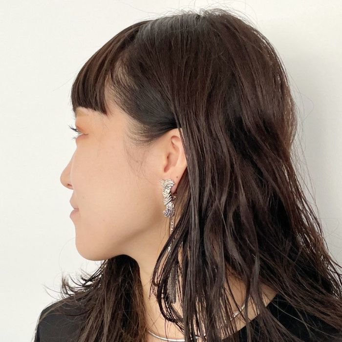 TOGA PULLA/metal fringe earrings
