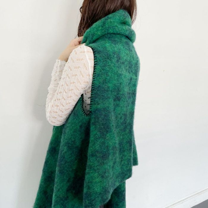 MARNI/グリーンチェックスカーフ