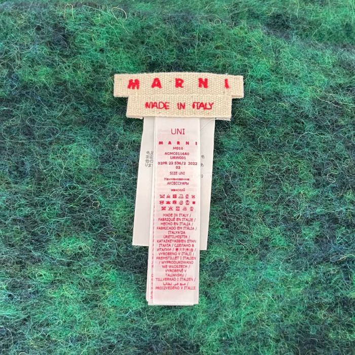 MARNI/グリーンチェックスカーフ