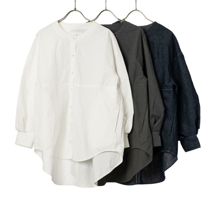 ノーカラーシャツジャケット(3色)