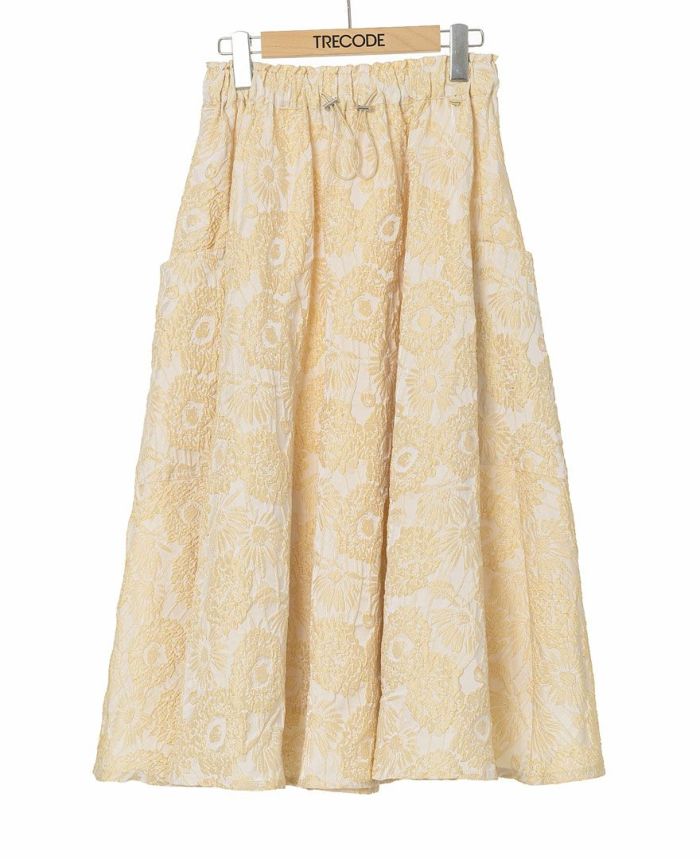 トレコードの花柄ジャガードワッシャースカート