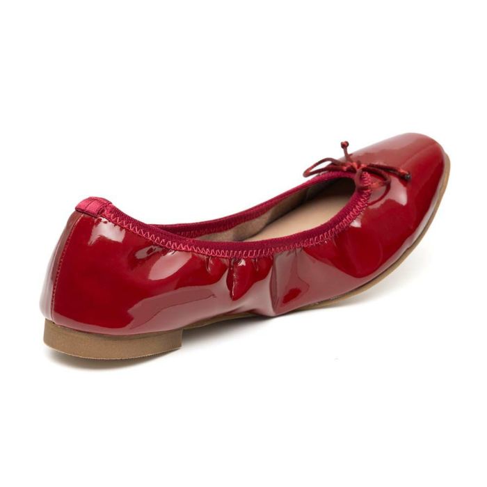 スクエアギャザーバレエ（エナメル）かかと部分