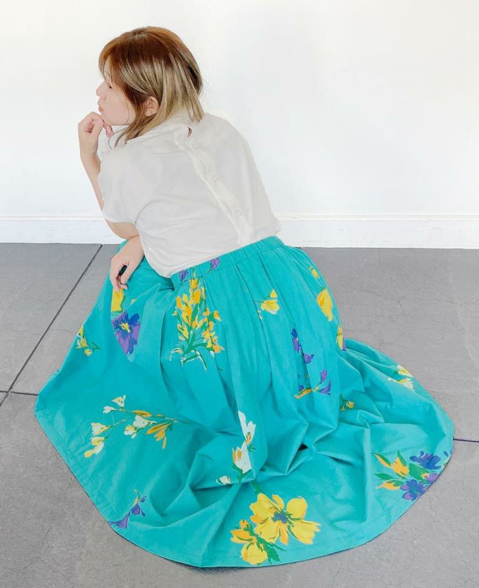TRECODEの花柄コットンスカート