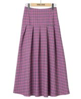 TRECODEのチェックスカートピンク前面詳細