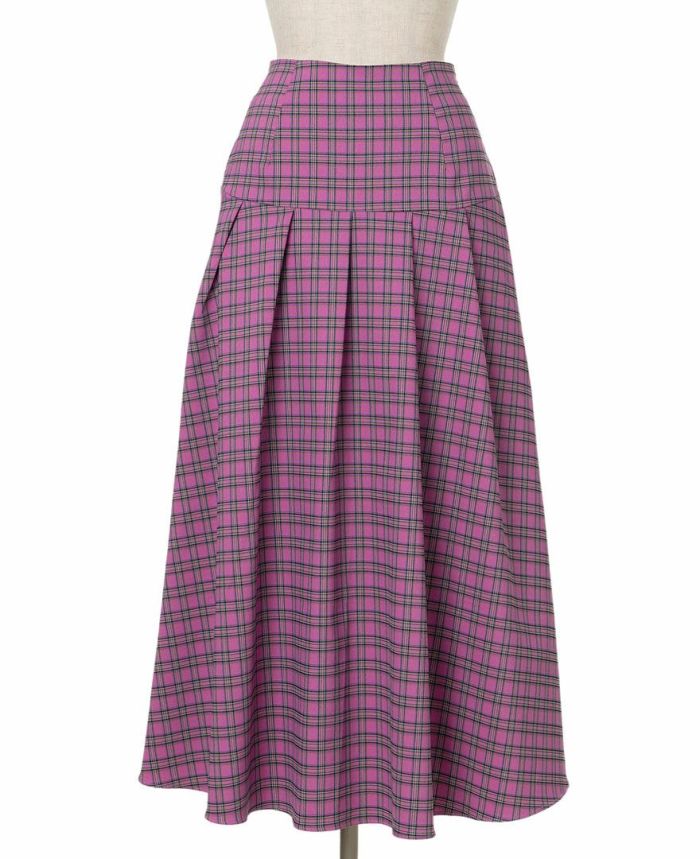 TRECODEのチェックスカート前面詳細