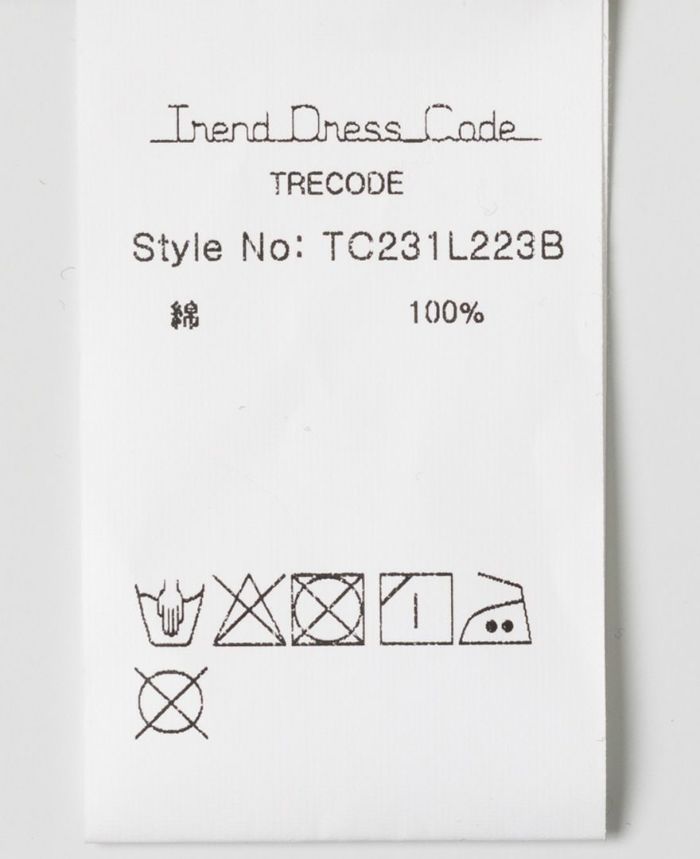 TRECODEのSWEET キラキラTシャツ品質表示詳細