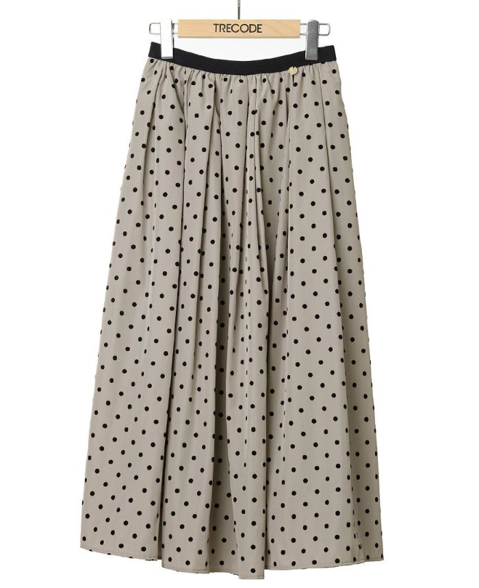 神戸・山の手フロッキードット柄スカート グレージュ商品詳細