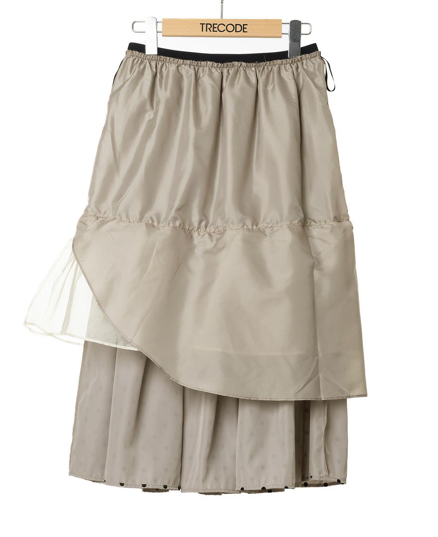 神戸・山の手フロッキードット柄スカート グレージュ商品詳細