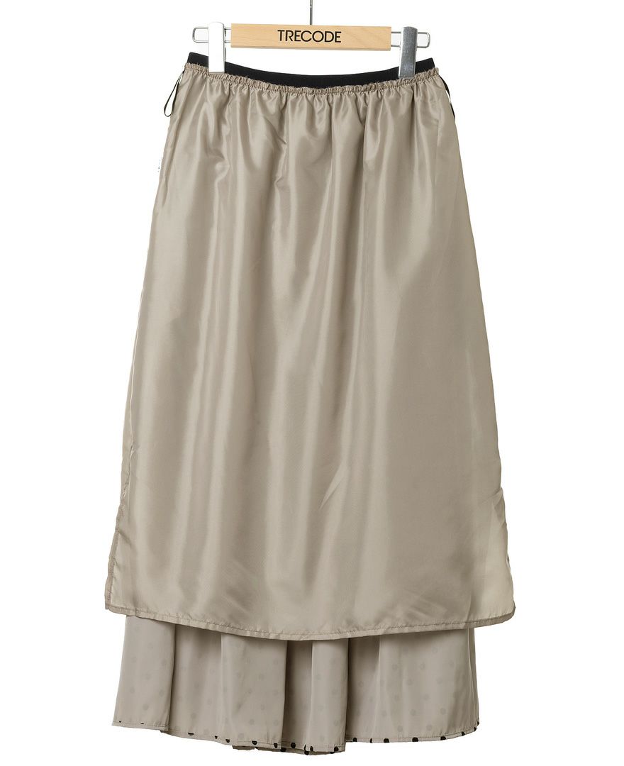 神戸・山の手フロッキードット柄スカート グレージュ商品詳細