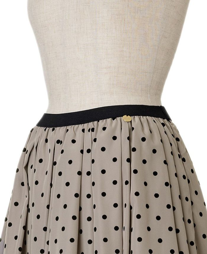 神戸・山の手フロッキードット柄スカート グレージュ商品詳細