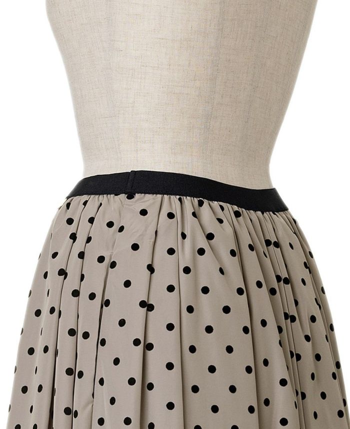 神戸・山の手フロッキードット柄スカート グレージュ商品詳細