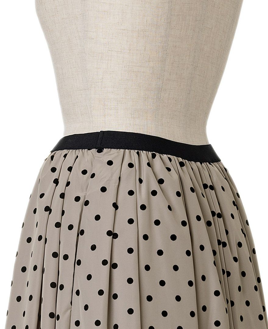 神戸・山の手フロッキードット柄スカート グレージュ商品詳細