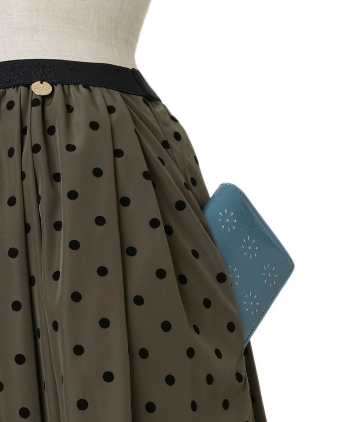 神戸・山の手フロッキードットスカート カーキ商品詳細