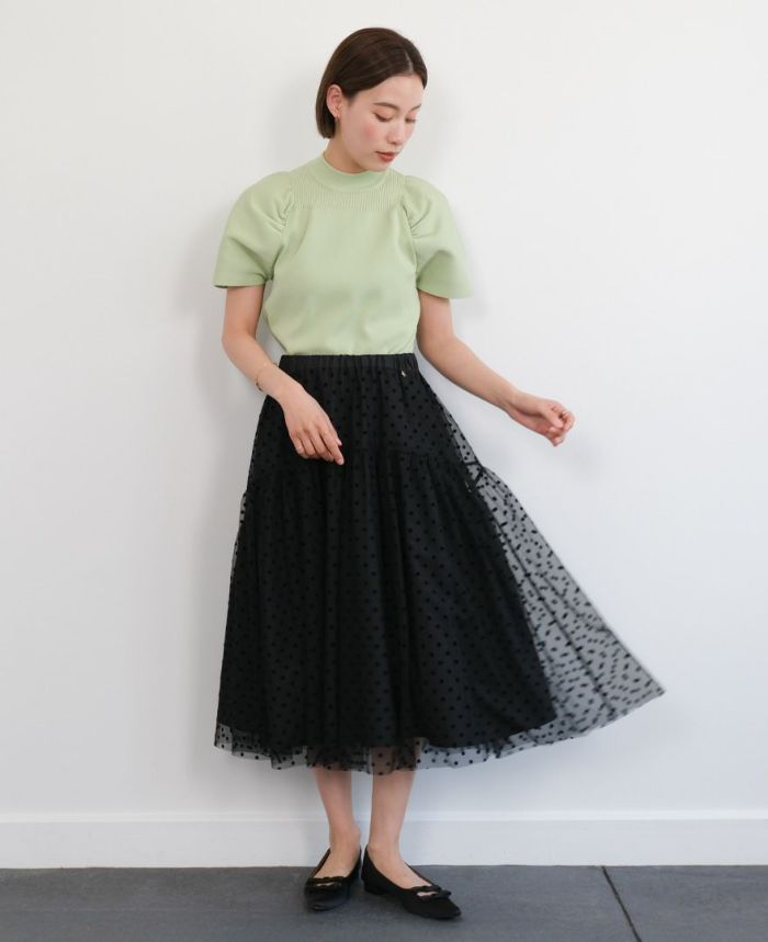 美品　TRECODE リバーシブルドットチュールスカート　ミモレ丈 リバーシブルドットチュールスカート / TRECODE公式通販 「大人