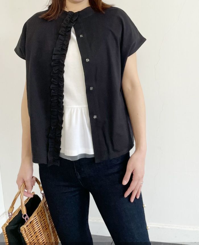 TRECODE(トレコード)カノコブラウスフリルデザインベストとしても着用できる3way使用