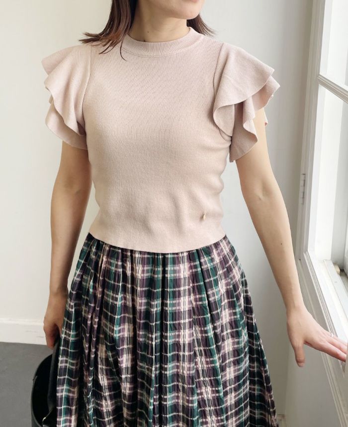 フロントフリルカットソー トップス カットソー レディース M L