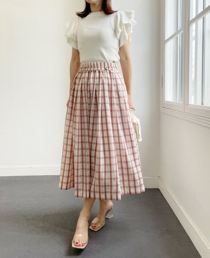 フロントフリルカットソー トップス カットソー レディース M L