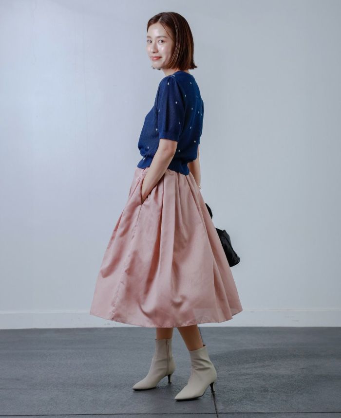 TRECODE(トレコード)一枚で大人可愛いを叶える半袖ドットニット