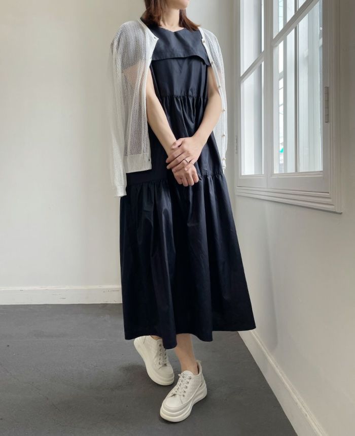 シェリエ sheller 千鳥柄襟付き切替ワンピース 新作入荷情報〈千鳥格子柄フレアワンピース〉 | m-i-d