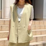 【新品未使用】CLOCHE ノーカラーダブルベスト 60%off】ノーカラーベスト(2色) | CLOCHE ONLINE SHOP