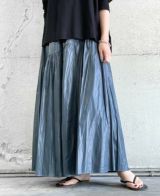 チンツ加工切替デザインスカート(4色)