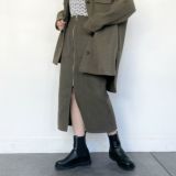 ウールブレンドフロントデザインスカート(3色)