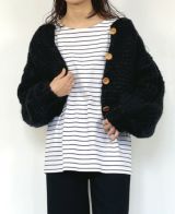 INTI エクアドルハンドメイドニットフードカーディガン