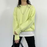 スウェットライクニットプルオーバー(4色)