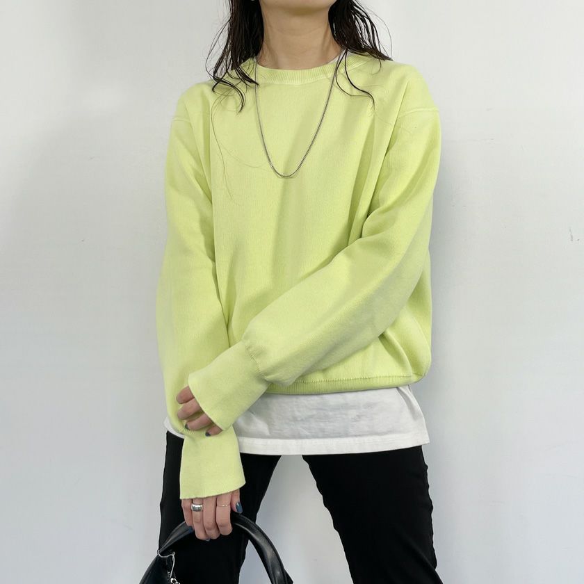 スウェットライクニットプルオーバー(4色)