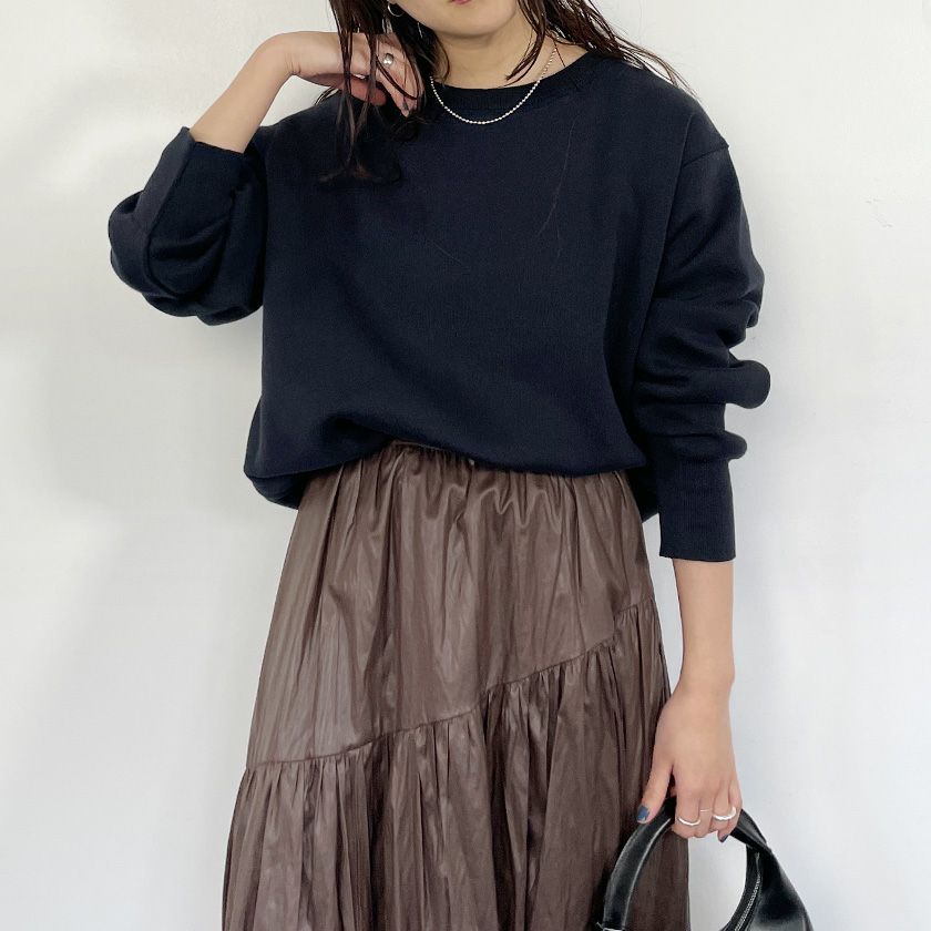 スウェットライクニットプルオーバー(4色)