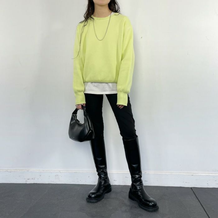 スウェットライクニットプルオーバー(4色)