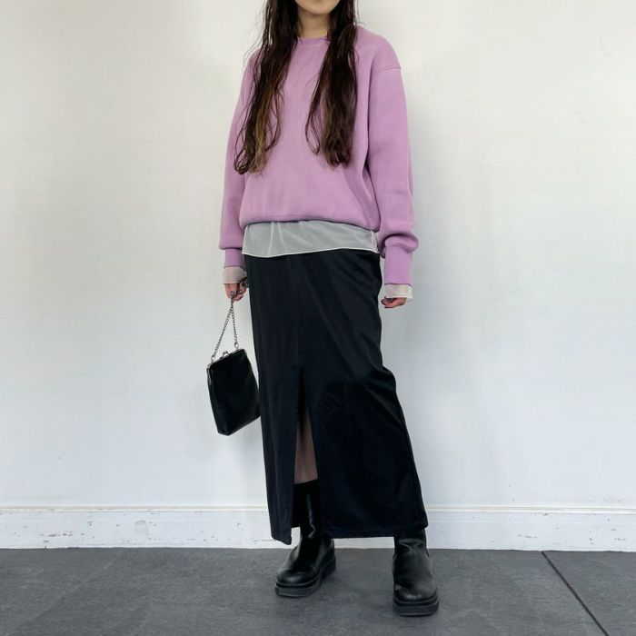 スウェットライクニットプルオーバー(4色)