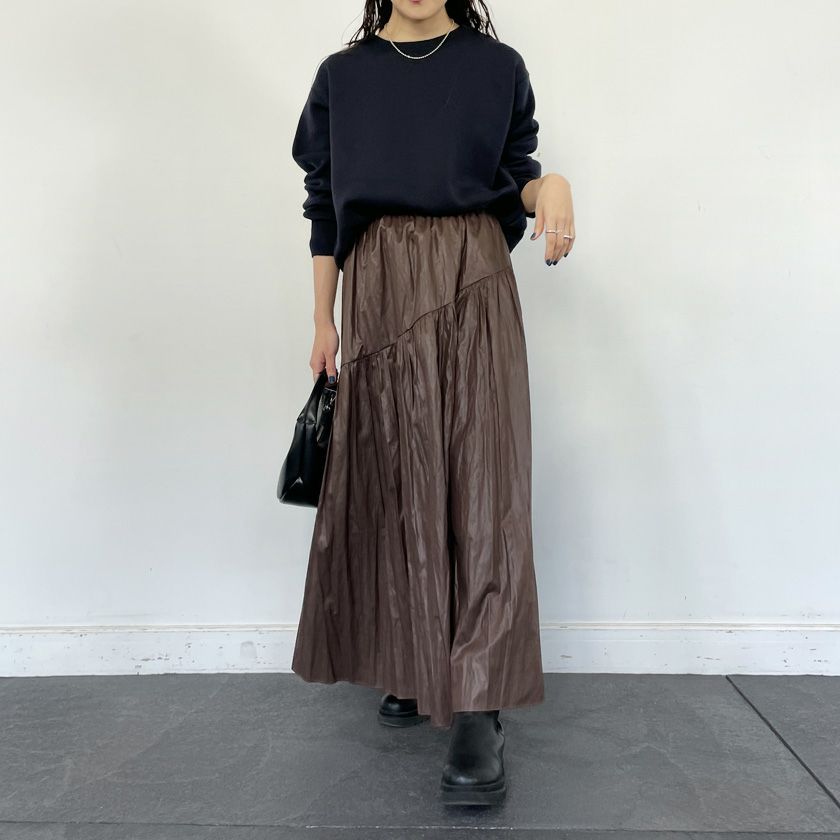 スウェットライクニットプルオーバー(4色)