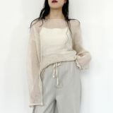 透かし編みコットンニット(3色)