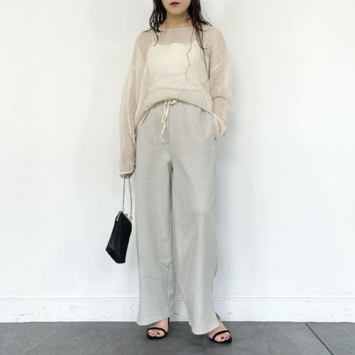 透かし編みコットンニット(3色)