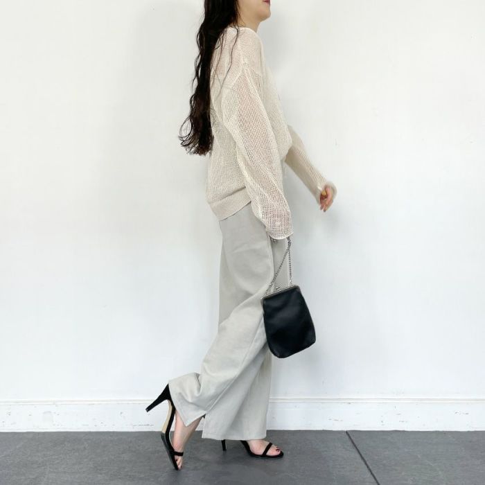 透かし編みコットンニット(3色)