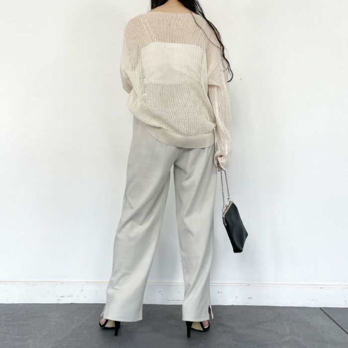 透かし編みコットンニット(3色)