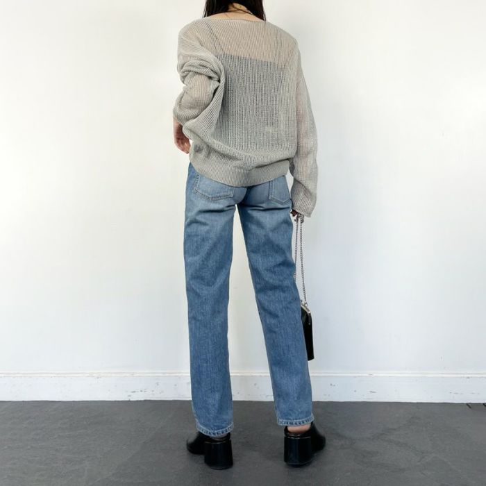 透かし編みコットンニット(3色)