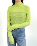 シャーリングレースボトルネックプルオーバー(3色)