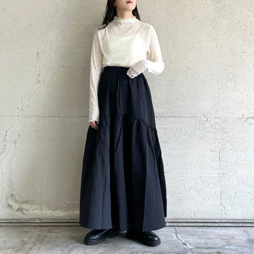 シャーリングレースボトルネックプルオーバー(3色)